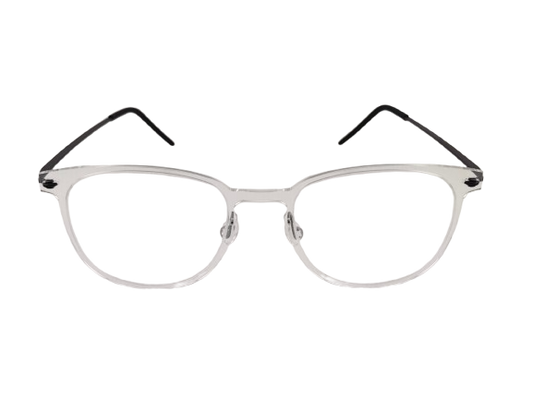 Echo | Frosted Clear Rectangular with Dark Temples