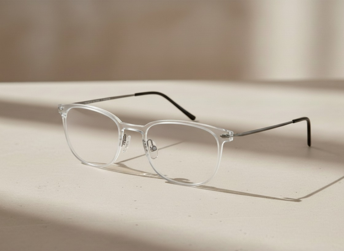 Echo | Frosted Clear Rectangular with Dark Temples