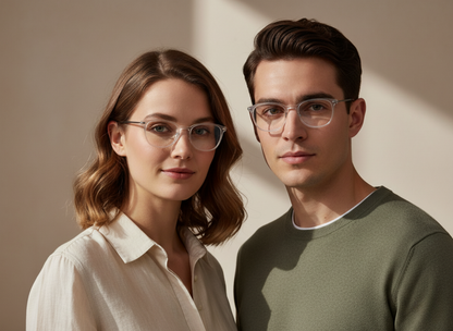 Echo | Frosted Clear Rectangular with Dark Temples