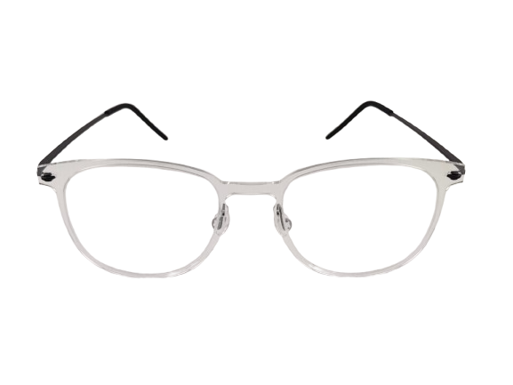 Echo | Frosted Clear Rectangular with Dark Temples